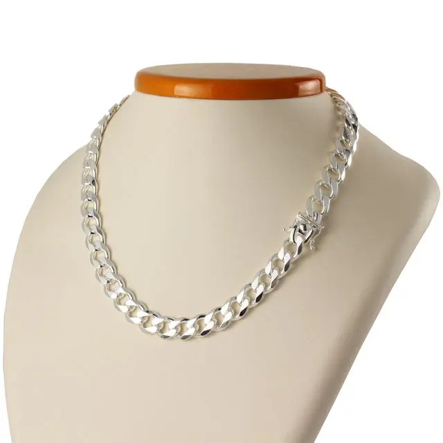 Men's Sterling Silver Curb Chain With Box Clasp